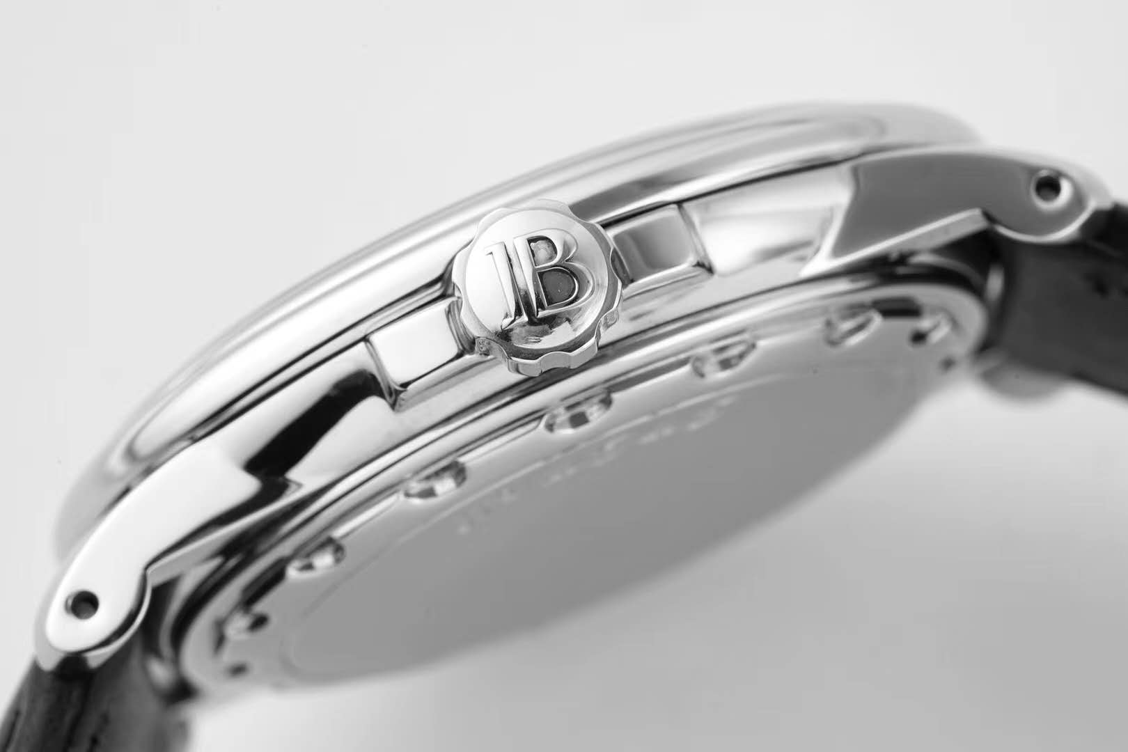 Hundred Hours Black Dial in Steel on Black Leather Strap