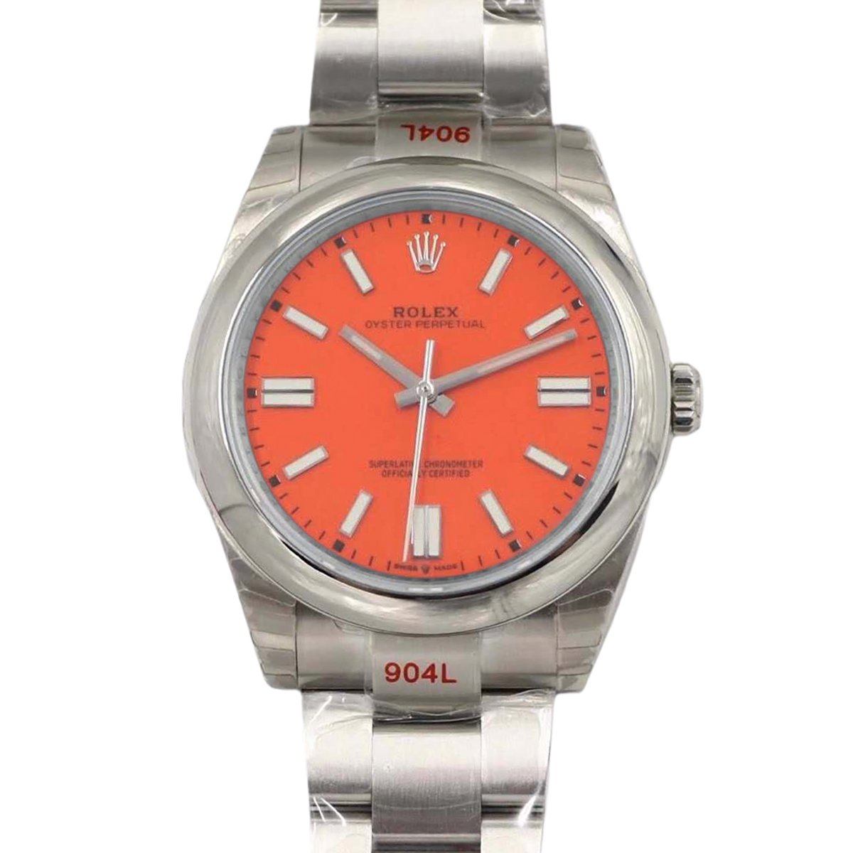 Oyster Perpetual 41mm Red Coral Dial 114300
