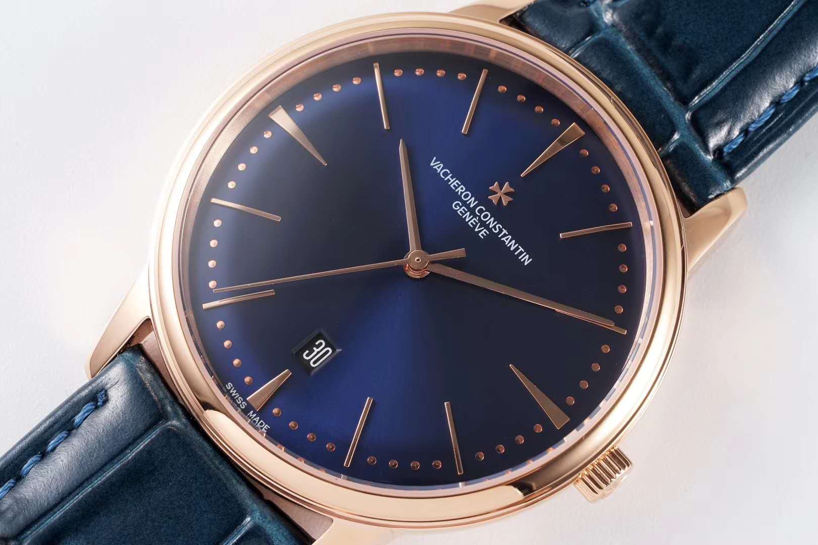 Patrimony Blue Dial in Pink Gold Ref: 85180