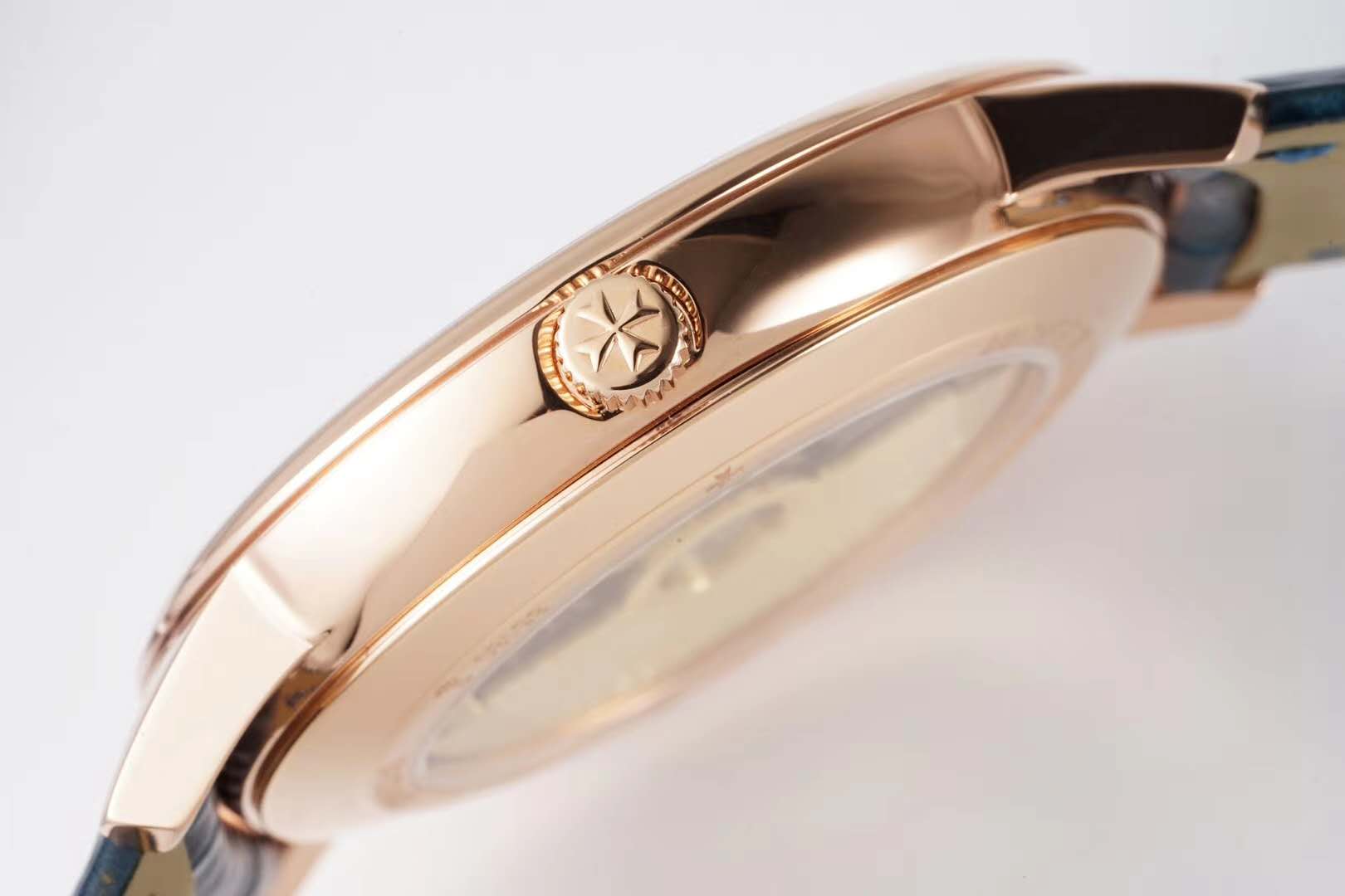 Patrimony Blue Dial in Pink Gold Ref: 85180