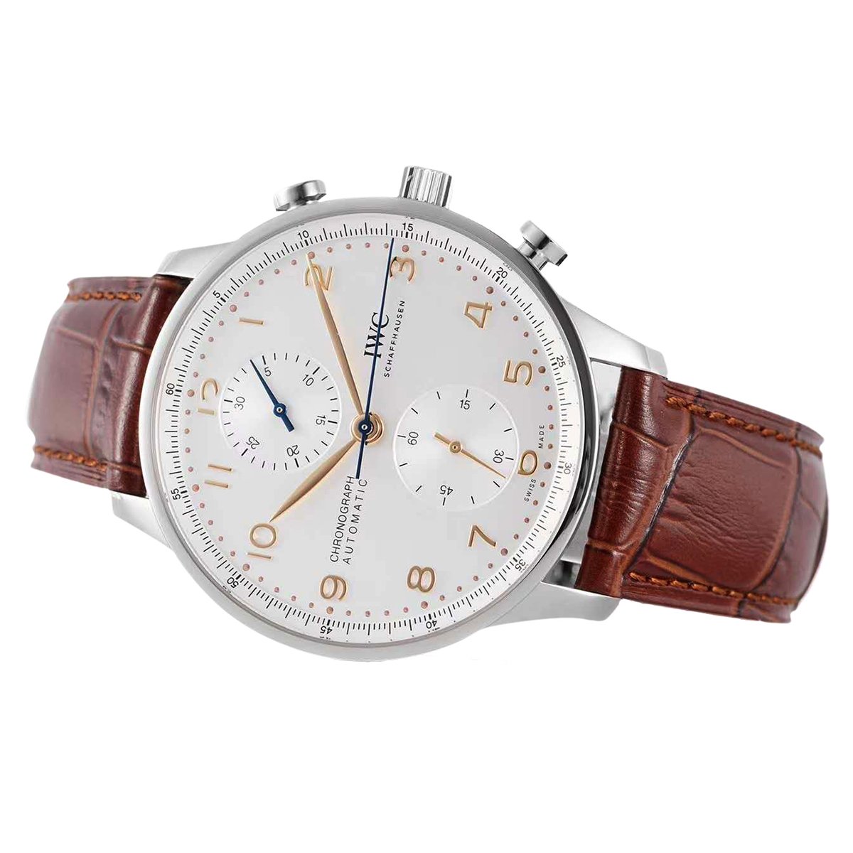 Portugieser Chronograph IW371611 White Dial in Steel