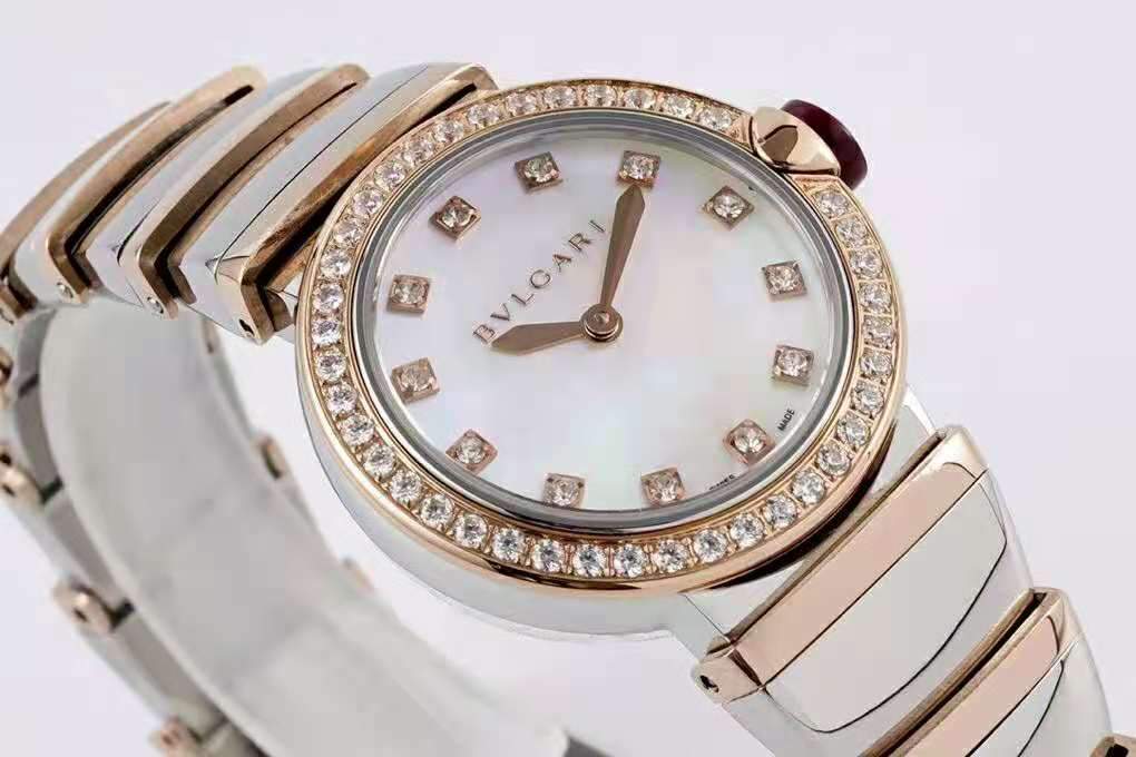 Lvcea MOP Dial in Rose Gold/Steel with D1am0nd Bezel