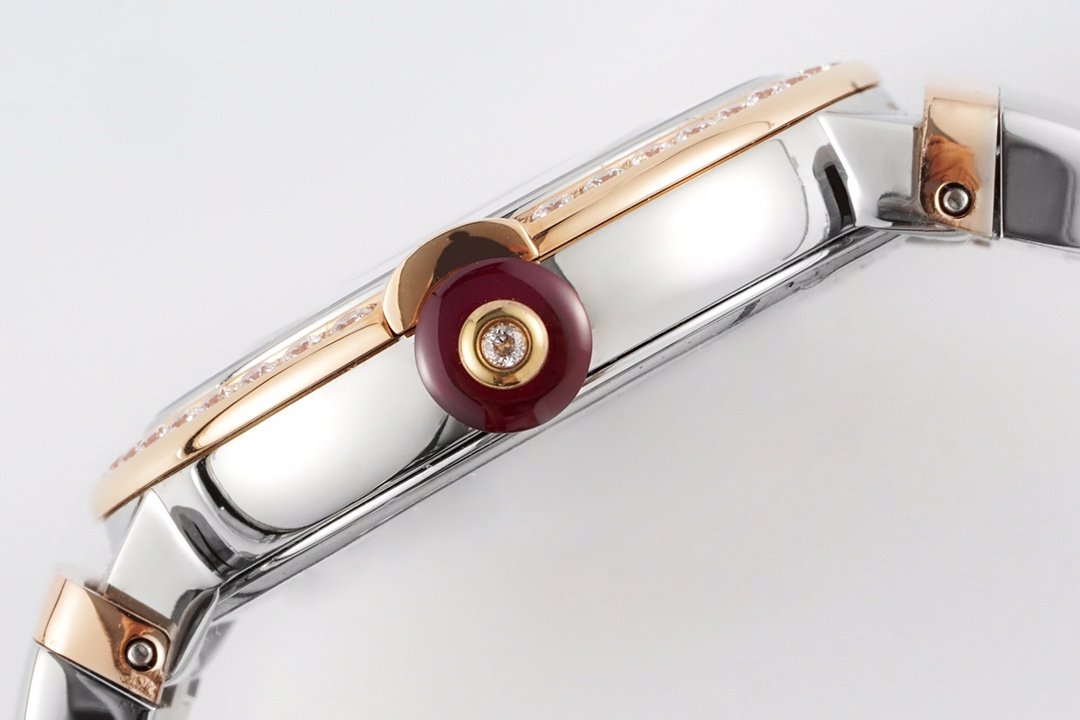 Lvcea Black Dial in Rose Gold/Steel with D1am0nd Bezel