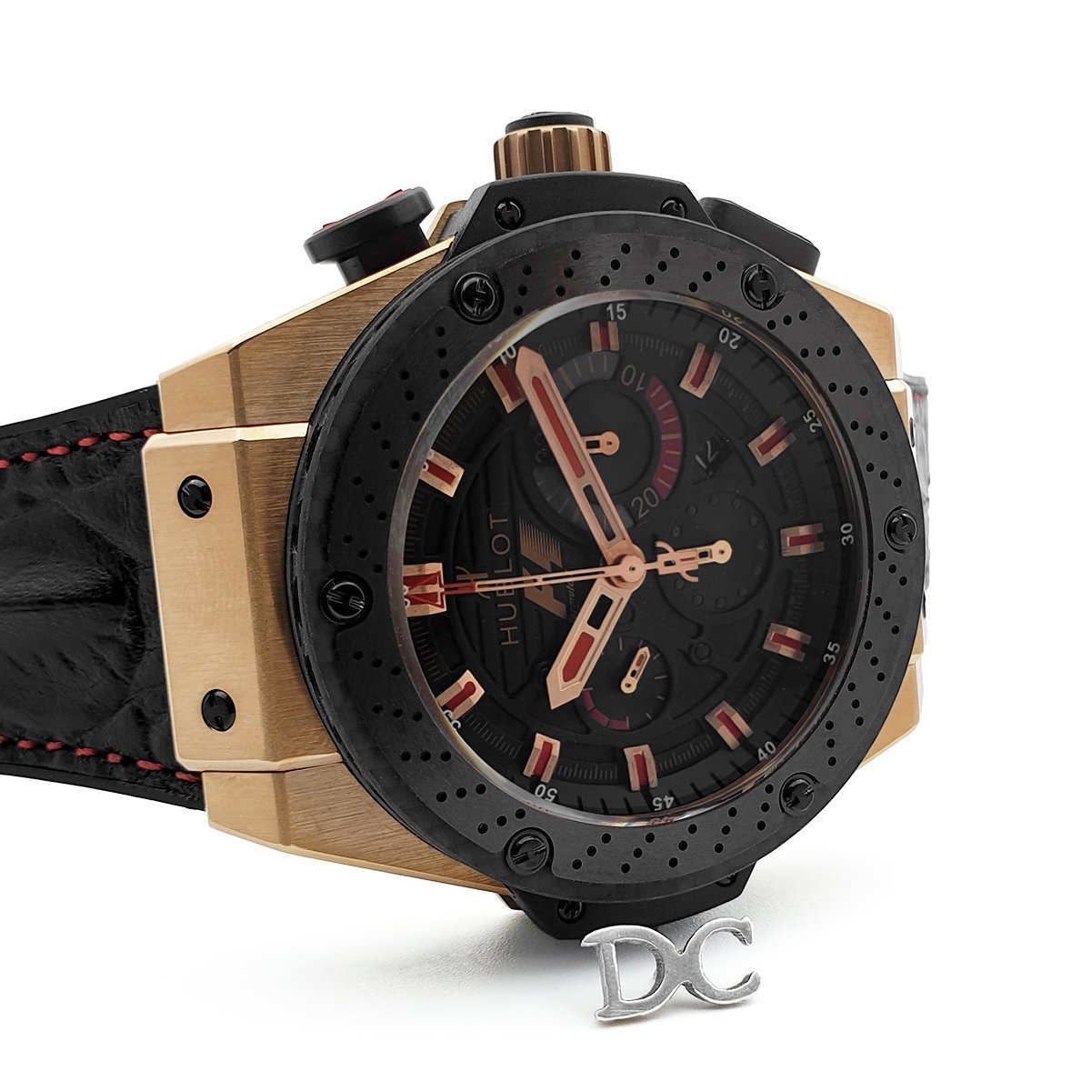 King Power F1 Black Dial Chronograph in Rose Gold