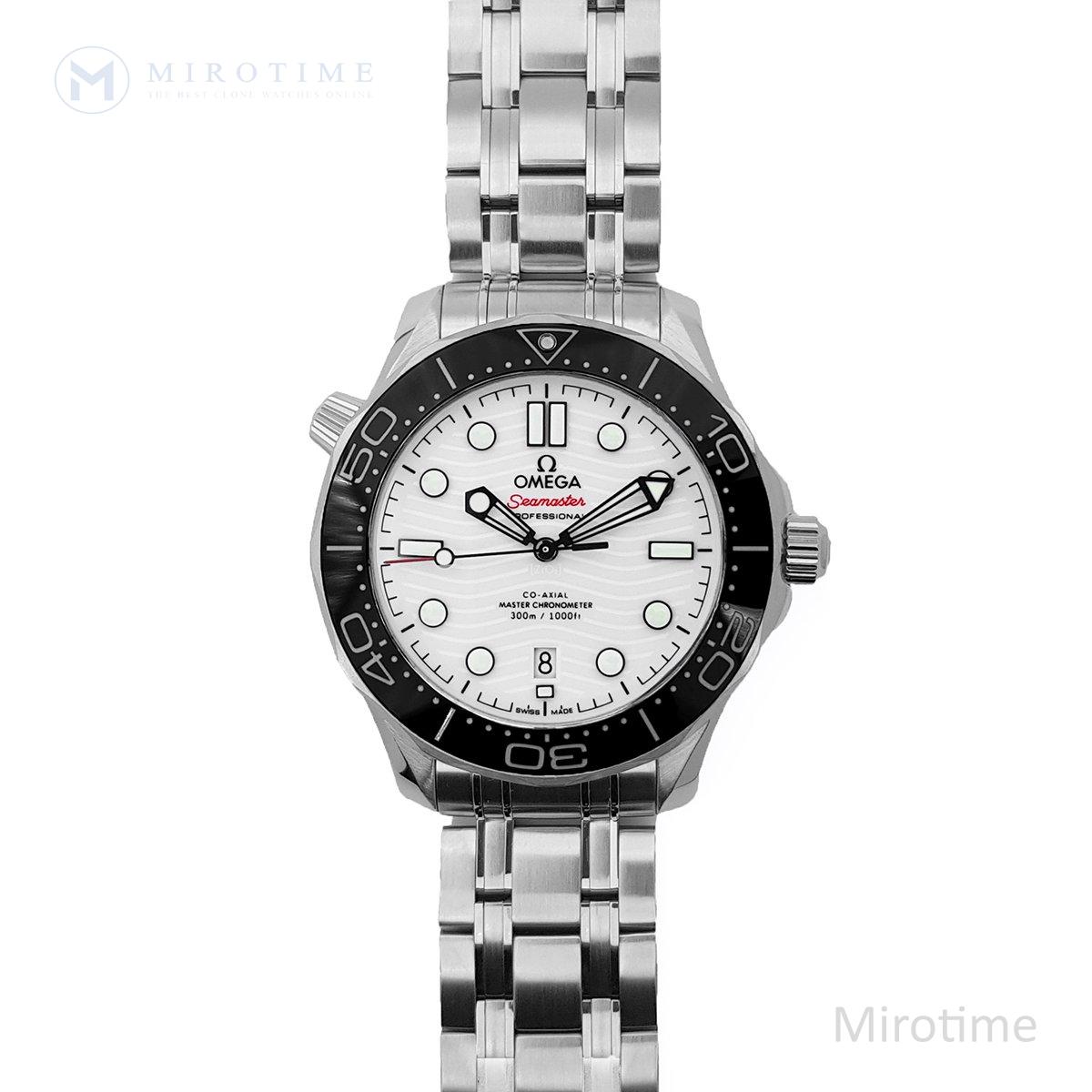 Seamaster Diver 300M 0me*ga Co-Axial Master Chronometer 42mm White Dial with Black Bezel