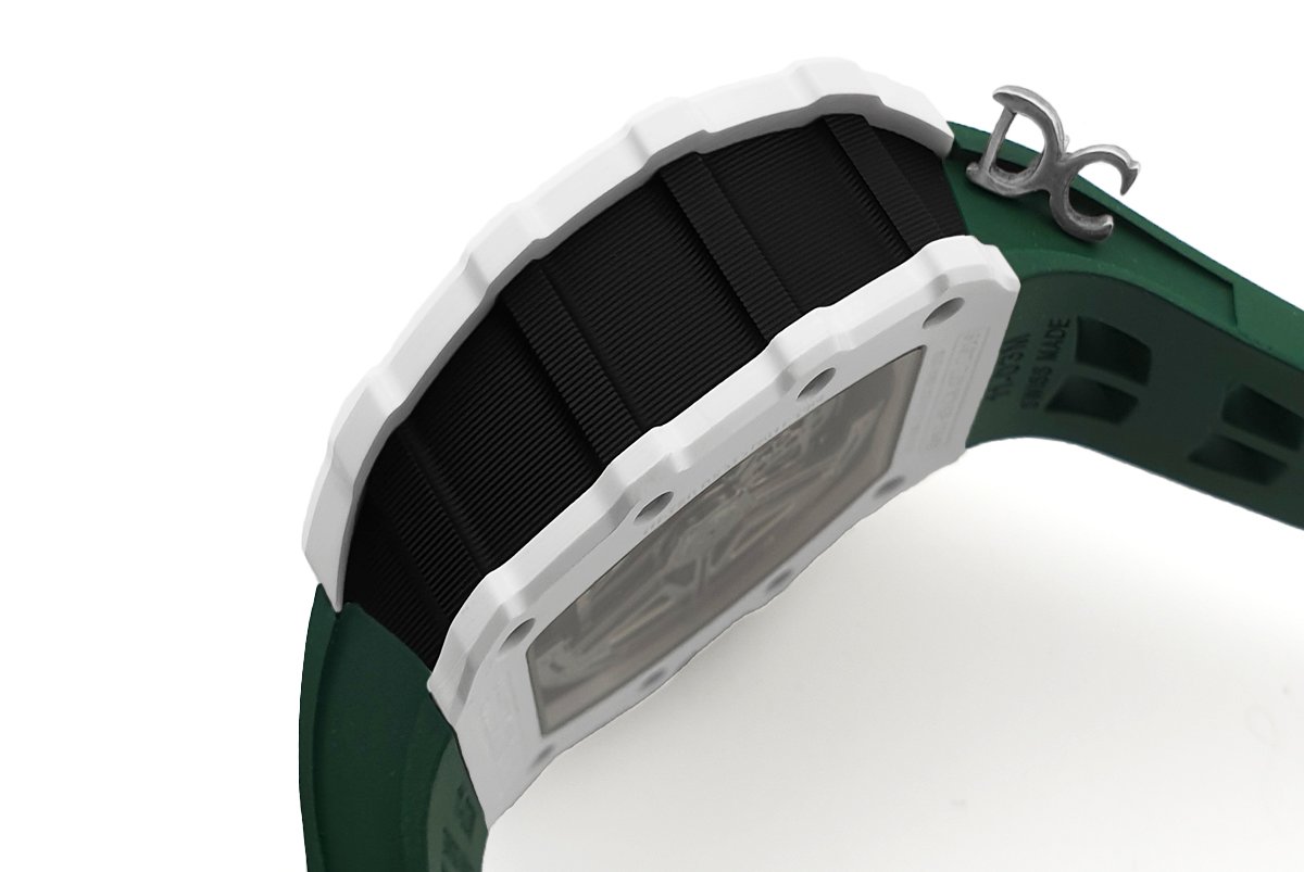 RM 011-02 Le Mans Classic Chronograph in Green on Green Rubber Strap