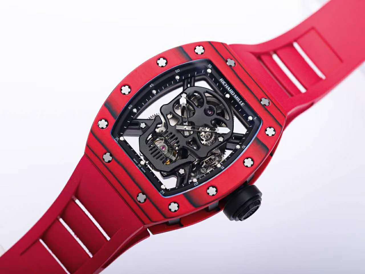 RM 052-01 Tourbillon Black Skull in Red NTPT Carbon