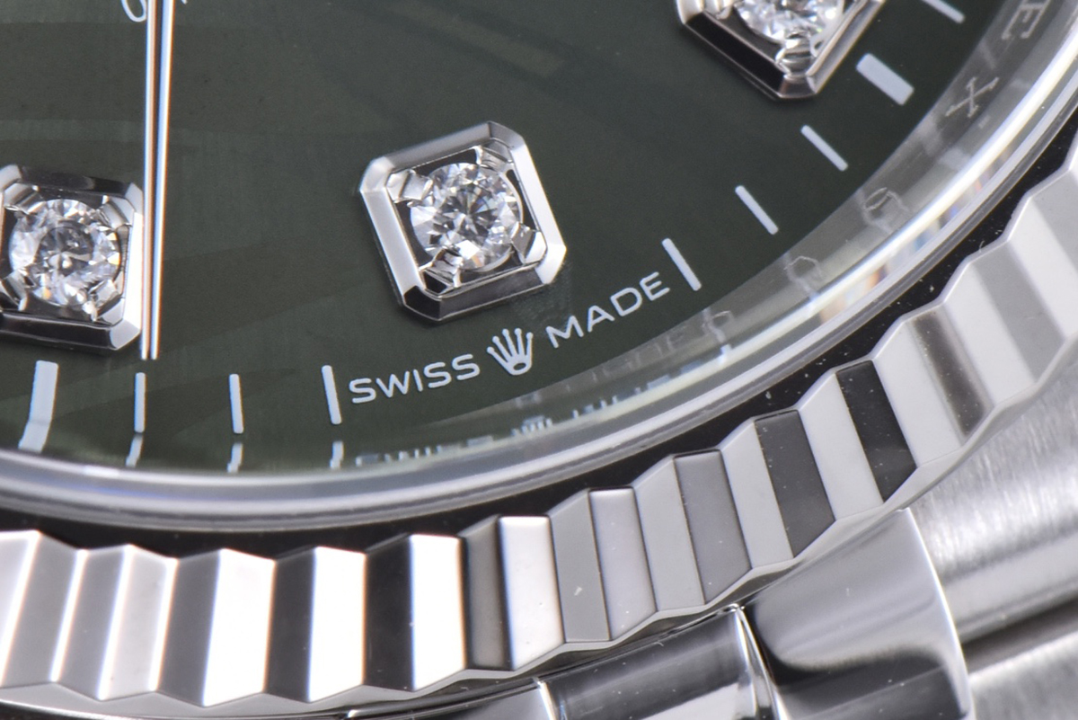 Datejust 36 126334 Olive Green Dial with D1am0nd Marker on Jubilee Bracelet