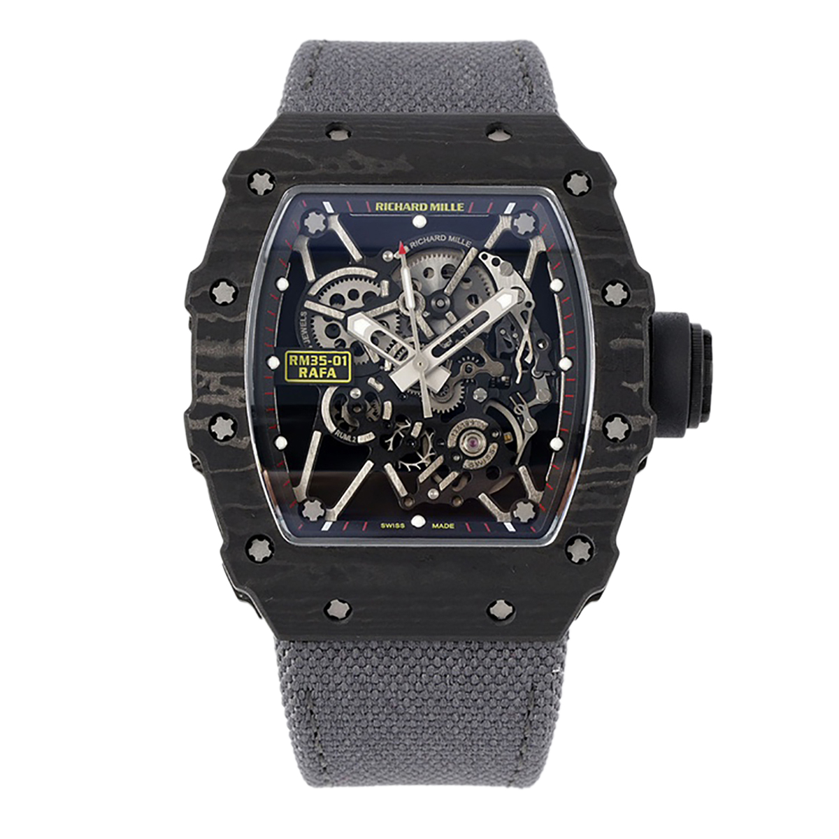 RM 035-01 Rafael Nadal NTPT Carbon on Grey Nylon Strap (Sonic)
