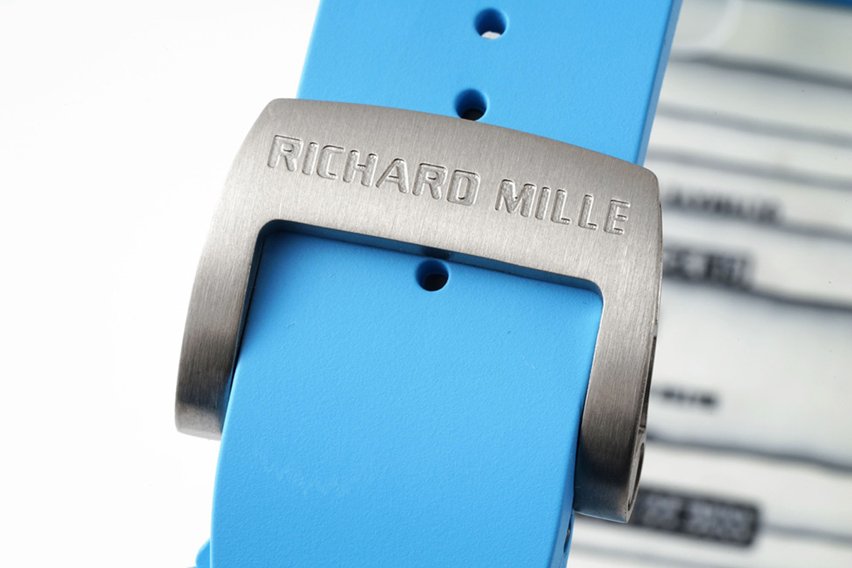 RM 035-01 Rafael Nadal White NTPT on Blue Rubber Strap (Sonic)